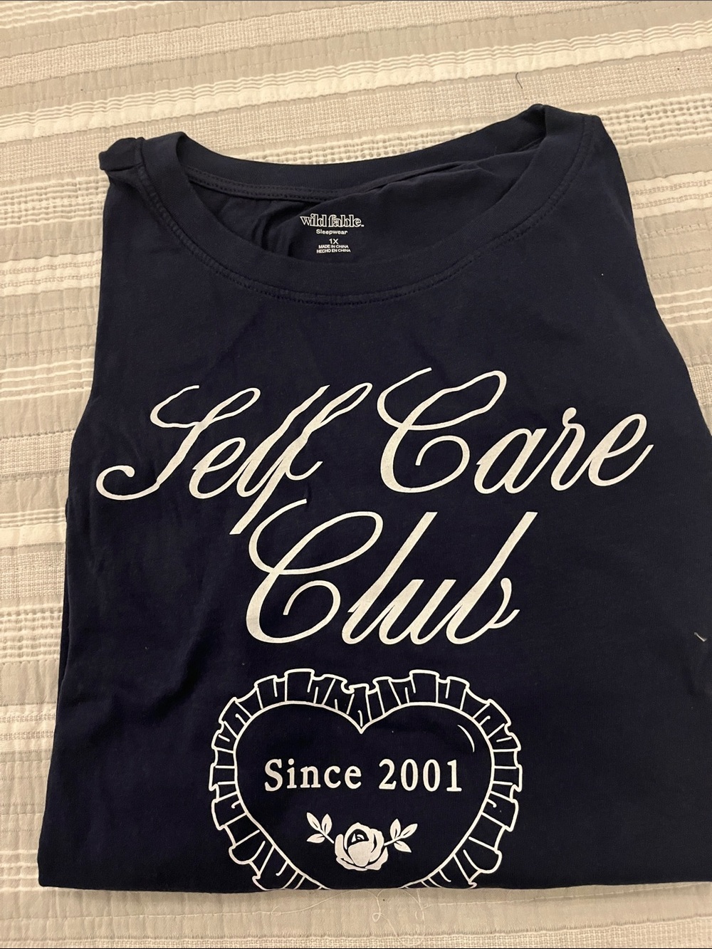 Wild Fable Self Care Club Oversized Sleep Tee 1X Navy Blue NWT - Picture 4 of 5